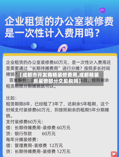 【成都市开发商精装修费用,成都精装房装修部分交契税吗】-第1张图片