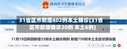 31省区市新增402例本土确诊(31省区市新增确诊20例 本土6例)-第1张图片
