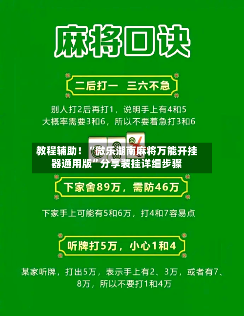 教程辅助！“微乐湖南麻将万能开挂器通用版	”分享装挂详细步骤-第1张图片
