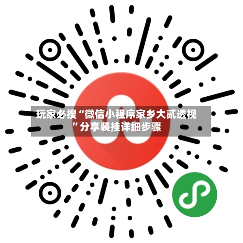 玩家必搜“微信小程序家乡大贰透视	”分享装挂详细步骤-第1张图片