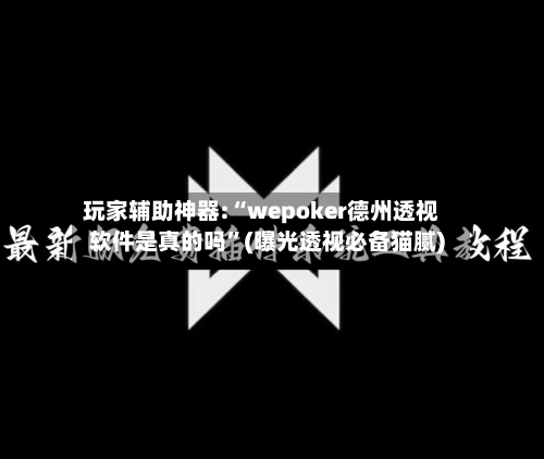 玩家辅助神器:“wepoker德州透视软件是真的吗	”(曝光透视必备猫腻)-第1张图片