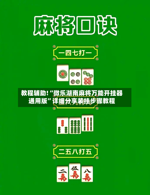 教程辅助!“微乐湖南麻将万能开挂器通用版”详细分享装挂步骤教程-第1张图片