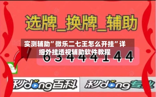 实测辅助”微乐二七王怎么开挂”详细外挂透视辅助软件教程-第1张图片