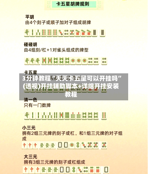 3分钟教程“天天卡五星可以开挂吗”(透视)开挂辅助脚本+详细开挂安装教程-第1张图片