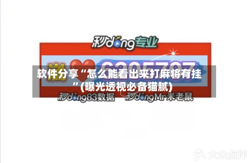 软件分享“怎么能看出来打麻将有挂”(曝光透视必备猫腻)-第1张图片