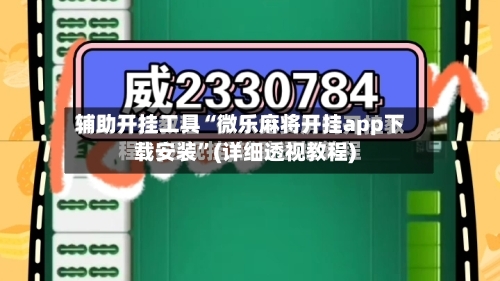 辅助开挂工具“微乐麻将开挂app下载安装”(详细透视教程)-第1张图片