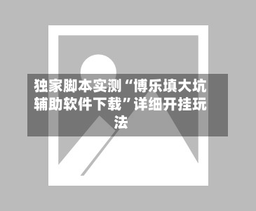 独家脚本实测“博乐填大坑辅助软件下载”详细开挂玩法-第1张图片