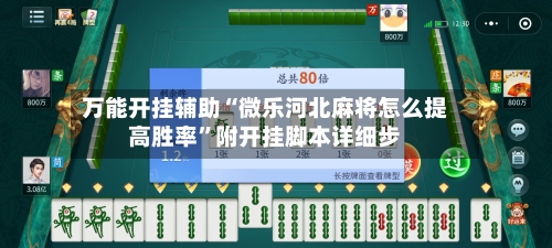 万能开挂辅助“微乐河北麻将怎么提高胜率”附开挂脚本详细步-第1张图片