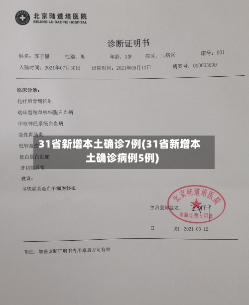 31省新增本土确诊7例(31省新增本土确诊病例5例)-第1张图片