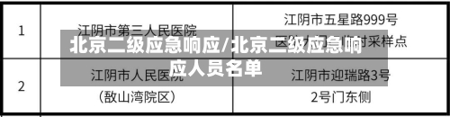 北京二级应急响应/北京二级应急响应人员名单-第1张图片