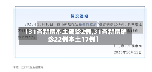【31省新增本土确诊2例,31省新增确诊22例本土17例】-第1张图片
