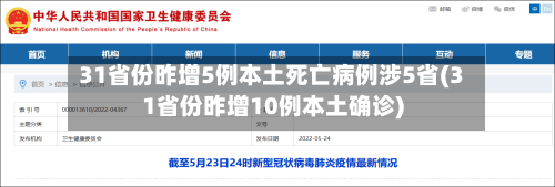 31省份昨增5例本土死亡病例涉5省(31省份昨增10例本土确诊)-第1张图片
