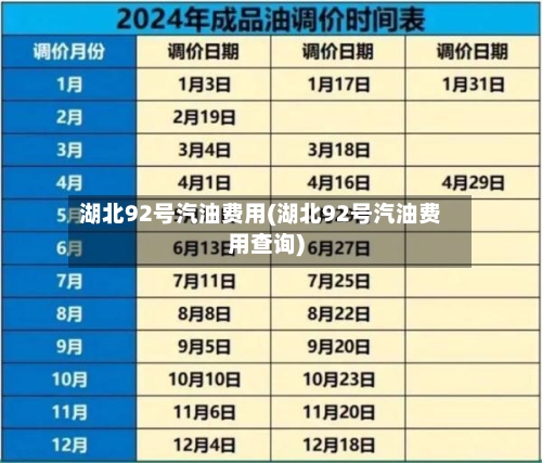 湖北92号汽油费用(湖北92号汽油费用查询)-第1张图片